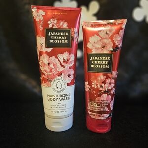 NWT Bath & Body Works Japanese Cherry Blossom Body Care Duo - Red and Black